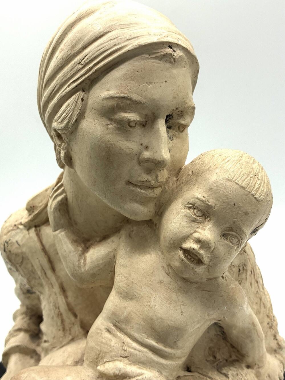 Vintage 1975 Chesney Madonna Child Sculpture Signed Religious Art 10 Inch